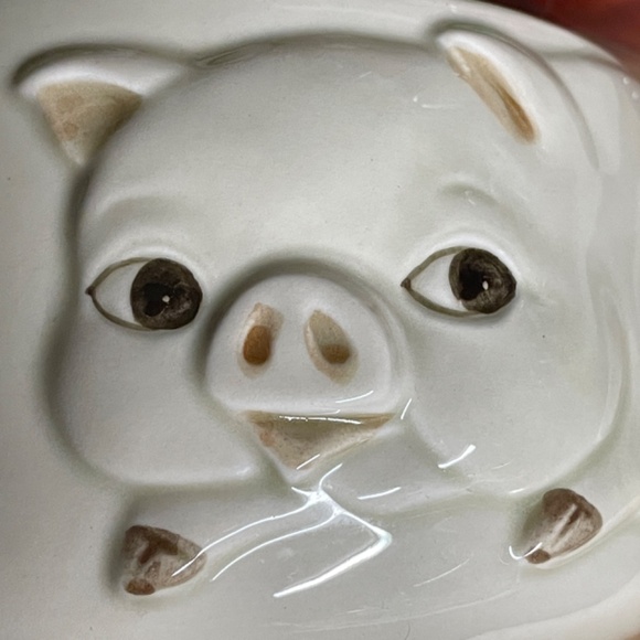 Vtg OTAGIRI 3D Piggy soup bowl mug 1980 relief pig EUC - Picture 10 of 11